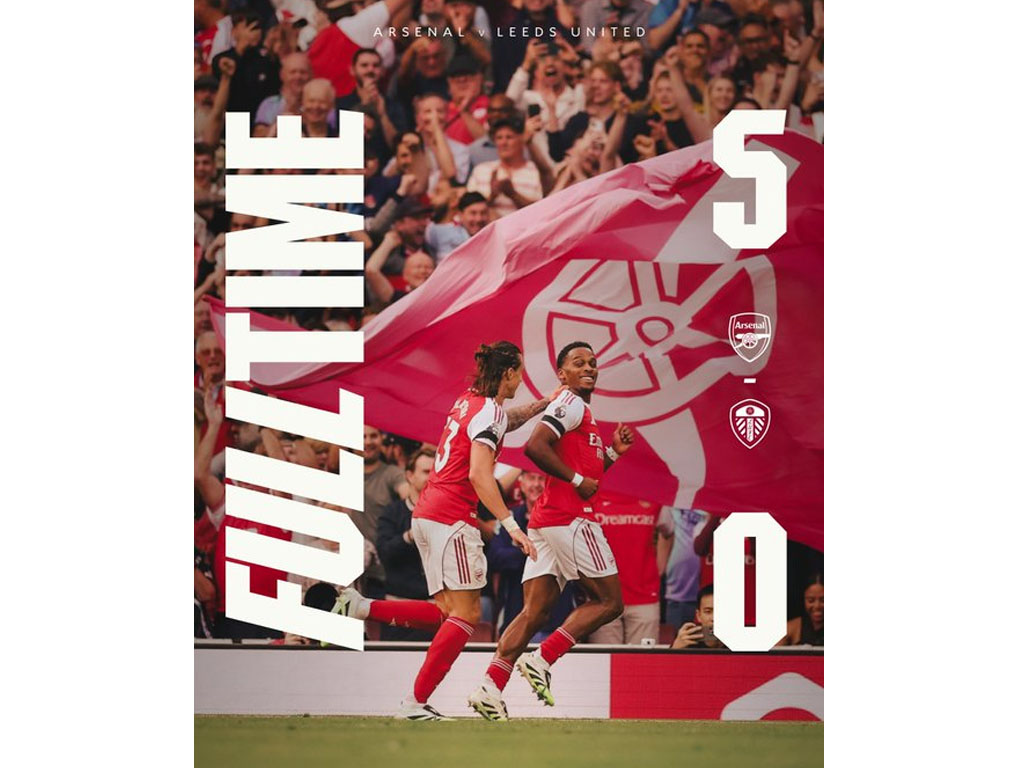 skor akhir Arsenal vs Leeds