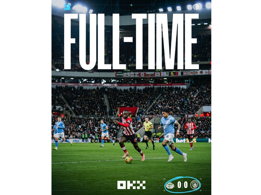 skor akhir Sunderland vs City