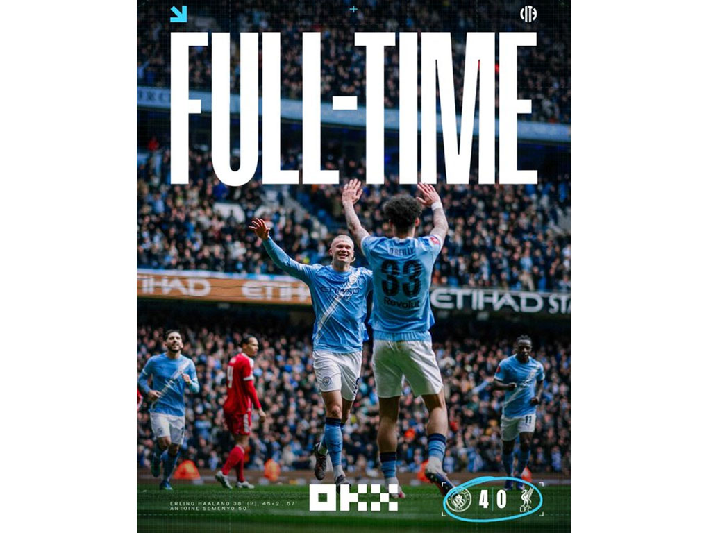 skor akhir 4-0 Man City vs Liverpool