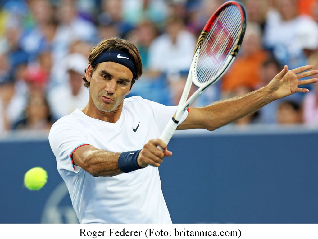 Roger Federer di lapangan tenis
