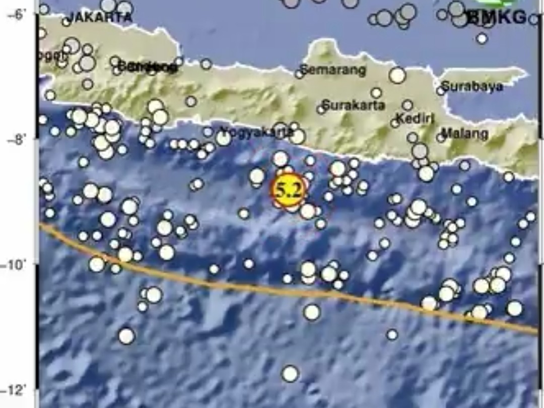 Ilustrasi gempa bumi di Gunungkidul