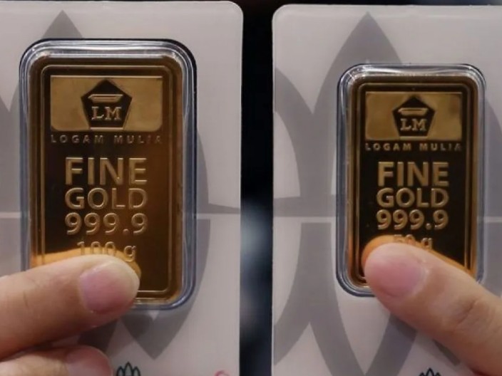 Harga emas Antam 24 karat mengalami penurunan
