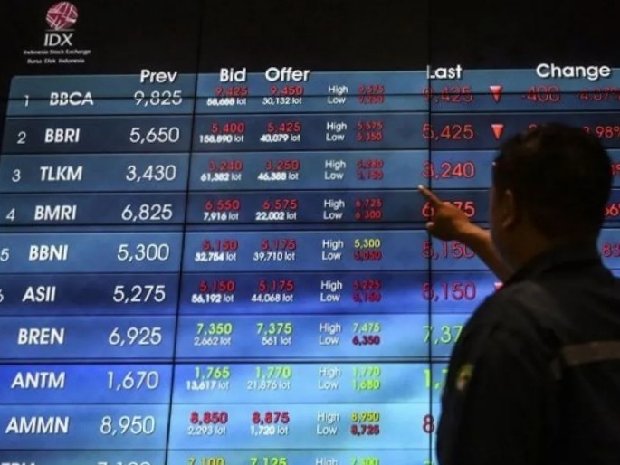 Grafik penurunan IHSG
