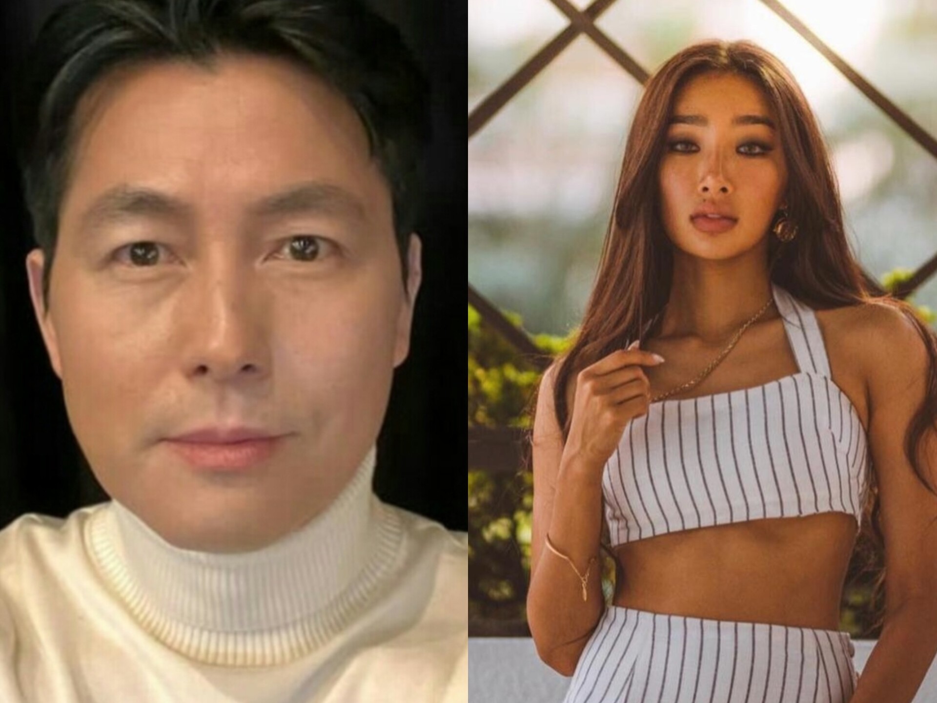 Moon Gabi dan Jung Woo Sung dalam foto terpisah.
