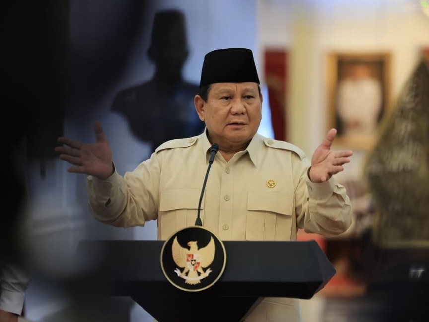 Presiden Prabowo Subianto dalam acara pelantikan