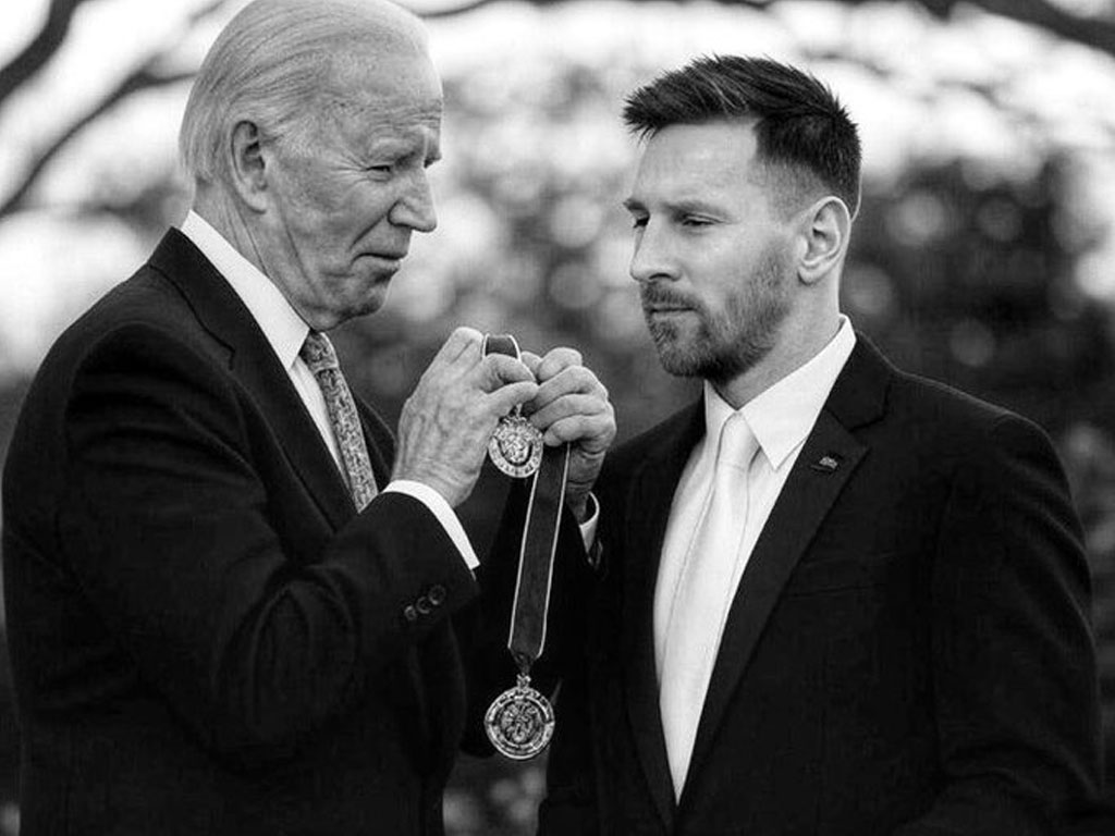 Lionel Messi Dianugerahi Presidential Medal of Freedom oleh Presiden Joe Biden