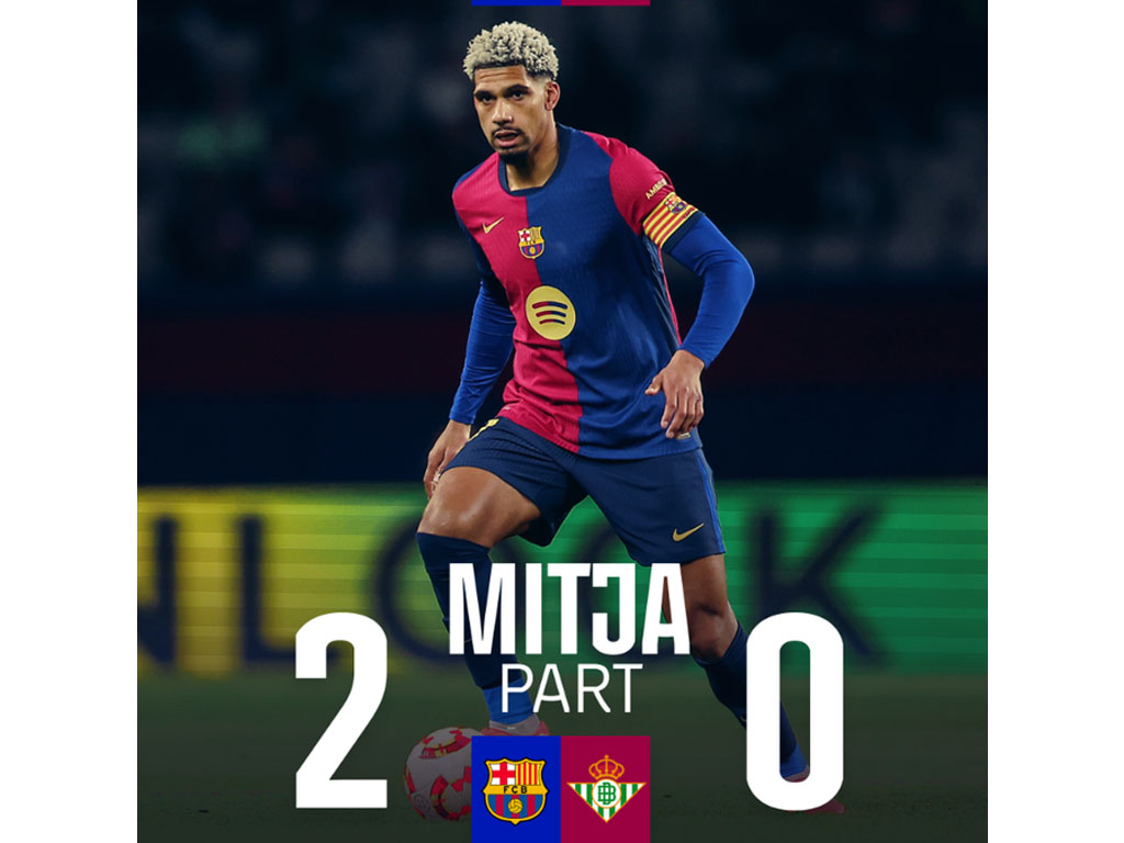 Barcelona Unggul Atas Real Betis Sampai Turun Minum di Babak 16 Besar Copa del Rey Spanyol