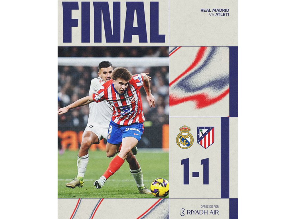 Real Madrid Dipaksa Atletico Madrid Bermain Imbang di La Liga Spanyol