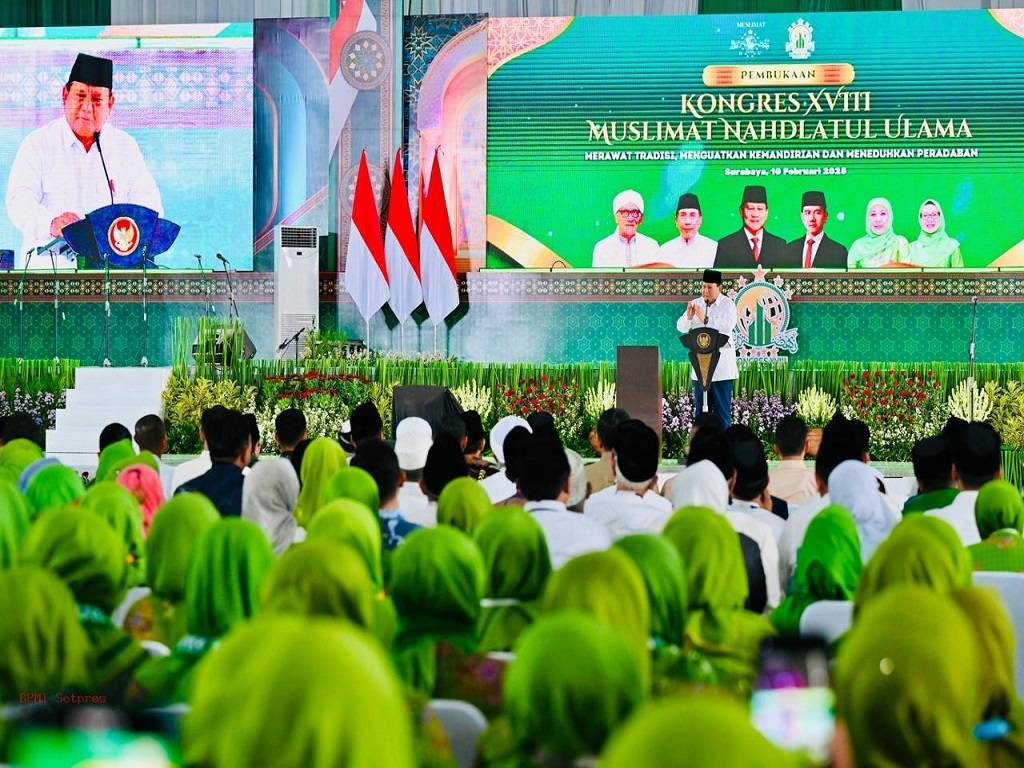 Presiden Prabowo Bicara Soal Raja Kecil yang Melawannya Terkait Anggaran di Kongres Muslimat NU